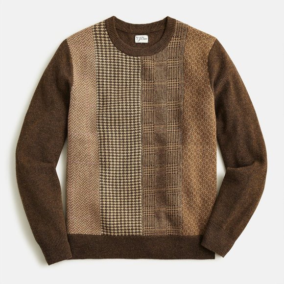 J. Crew Sweaters Nwt J Crew Wool Mixed Pattern Patchwork Sweater In